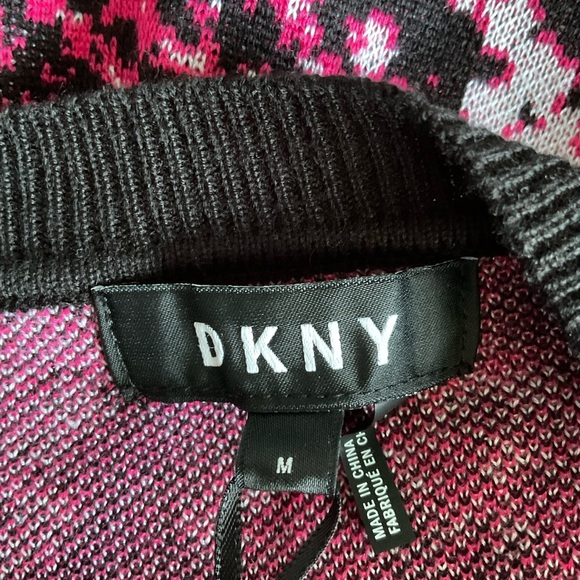 Dkny Black and Pink Graphic Long Sleeve Sweater - Picture 5 of 8